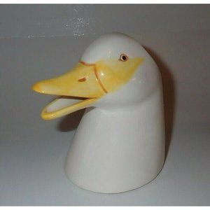 Ceramic White Goose Head Kitchen Bathroom Gadget Toothbrush Holder Figure Vintag